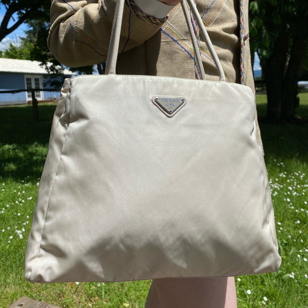 Authentic Prada Nylon Bag - Pearl/Cream Color